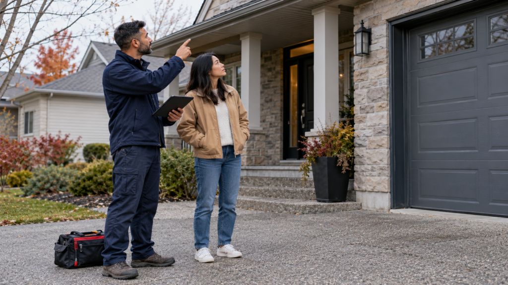 Assessing a home before quoting camera installation.